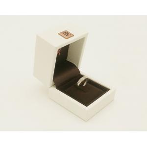 China Pure White Exquisite Luxury Ring Jewelry Box Velvet Lining Support Custom Gift Box supplier