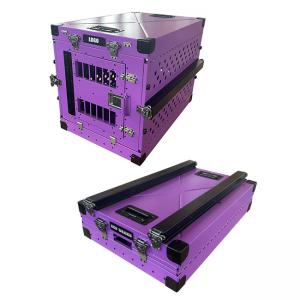China Pet Medium Aluminum Collapsible Dog Box Metal Foldable Purple Color 30 Inch supplier