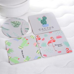 Absorbent Paper Promotional Drink Coasters / Custom Round Coasters For Drinks
