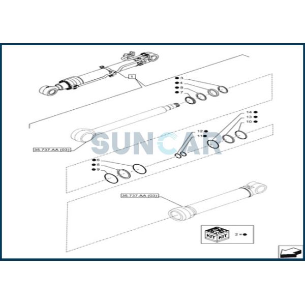 China LZ012100 Arm Cylinder Seal Repair Kit For CNH Excavators CX350DLC wholesale