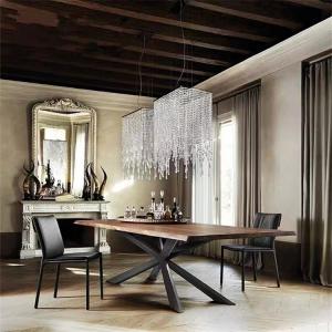 ContempoCross Wood Table With Stainless Steel Legs Functional Elegant