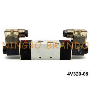 1/4'' NPT 5/2 Way 4V320-08 Double Solenoid Pneumatic Control Valve 12V 24V 110V 220V