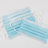 China Blue Disposable Non Woven Face Mask Three Layers Green Adults Mask on sale