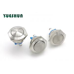 China Doorbell 19mm Momentary Push Button Switch Normally Open Silver Alloy Terminal supplier