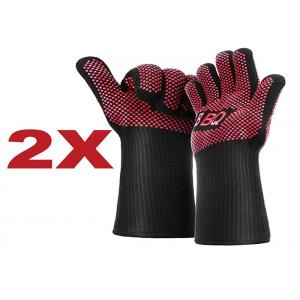 China Custom Logo Bbq Grill Gloves , Oven Proof Gloves For Kitchen Cooking supplier