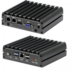 2 Gigabit LAN Firewall PC , Fanless Mini PC Quad Cores N4200 CPU With RS232