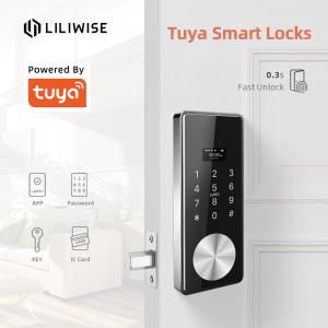 Tuya APP Code Keyless Entry Deadbolt Touch Pad MF1 Card Electronic Door Lock