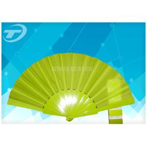 Solid Color Fabric Personalized Folding Hand Fans With Plastic Handle