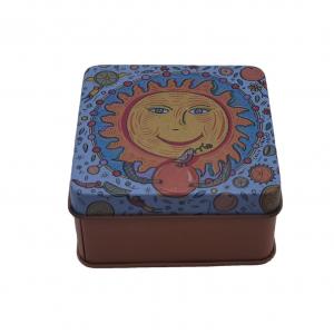 China Personalized Square Soap Tin Box With Lid Gift Tin Cans Glossy Varnish supplier