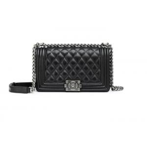 Quilted Chain Crossbody Shoulder Bag / Genuine Leather Sheepskin Bag For Women