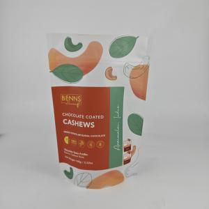 Custom Printed 100g 3.52oz  Chocolate Coated Cashew Resealable Matte Finish Snack Food Packaging Bag