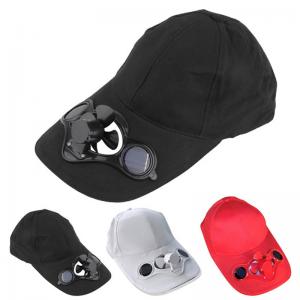 China Long Brim Cotton Unisex Baseball Caps 52cm-62cm With Solar Powered Fan Hat Panel wholesale