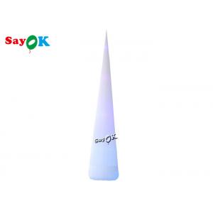 7m 23ft White Led Inflatable Traffic Cone With Colors Changing Lights