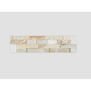 China Cream / White Quartz Mosaic Tiles Backsplash , Natural Stone Bathroom Mosaic Wall Tile supplier