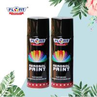 China Black Color Graffiti Satin Spray Paint 400ml Matte High Coverage Aerosol Spray Paint on sale