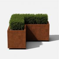 China Contemporary Corten Steel Metal Corner Box Planter For Residential Outdoor on sale