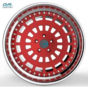 China Brushed Red Forged Step Lip Wheels ET15 5x114.3 18 Inch supplier