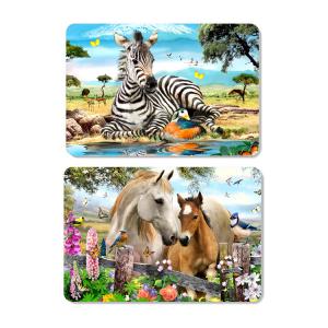 Decorative Animal PET 3D Lenticular Plastic Table Mats Offset Printing