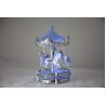 China Blue Carousel Music Box Polyresin Silver Plating Music Rotating Miniature Carousel 9.5*17mm wholesale