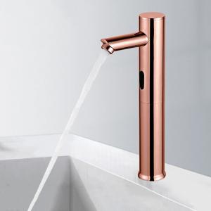 China OEM Induction Sensor Sink Bathroom Faucet Tap Automatic Single Cooling Rose Gold supplier