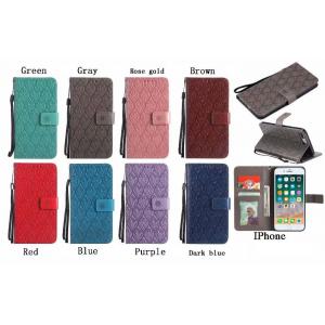 iPhone Leather Protective Case with Flower Embossed Pattern