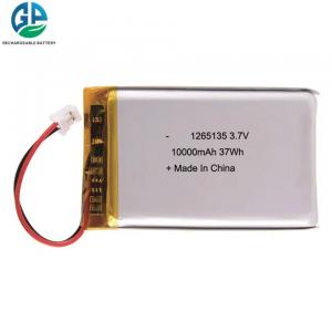 1265135 3.7V 10000mAh Li Polymer Battery Rechargeable 3.7v