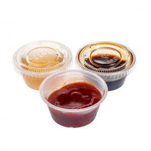 3つのOzふたの食糧ふたが付いているプラスチック香辛料のコップが付いている使い捨て可能なソース コップ