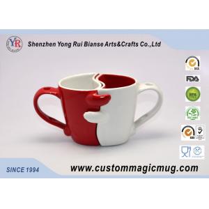 Fashion Novelty Porcelain Couples Coffee Mugs , Heat Sensitive Magic Mug