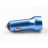 All Metal Aluminum Alloy 3.1A Car Phone Charger , Dual Usb Port Cell Phone Car