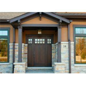 Durable Interior Solid Wood Doors Customized Size / Color With Tempered Glass