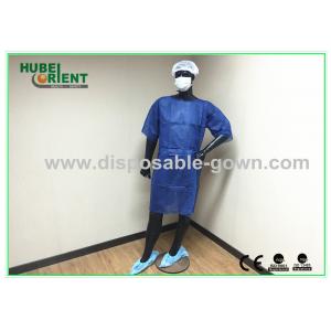 China Short Sleeve Disposable Isolation Gowns/Dark Blue single use patient gown supplier