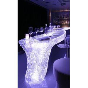 China High Gloss Transparent Resin Reception Desk Corporate Office Bank Furniture Luxury Epoxy Clear Crystal Dining Table wholesale