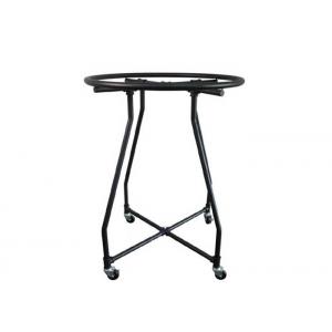 Special Matt Black Iron Tube Garment Display Stand With Wheels