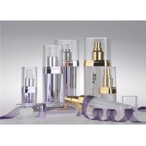 China Dark Purple PMMA Airless Pump Bottles Column Shape Cosmetic Pump Bottle supplier