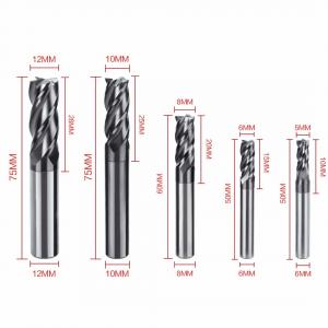 Metric CNC Milling Cutter Tungsten 4 Flutes Carbide Rotary Bits Tool