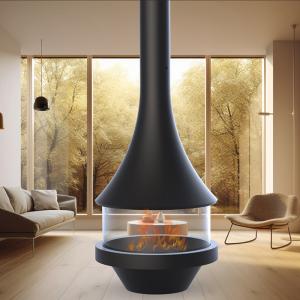 Indoor Carbon Steel Gas Hanging Fireplace For Housewarming