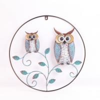 China Handmade Home Wall Hanging Decor Round Frame Owl, Flamingo, Bird. on sale