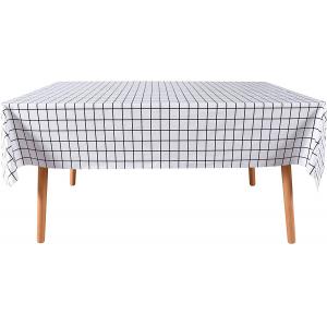 China Plastic  Catering Plaid Black And White Disposable Table Cloths supplier