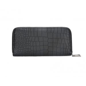 China 1KG Zip Card Holder Wallet , TPCH 19x9.5cm Pocket Coin Purse Crocodile Leather supplier