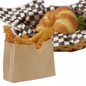 Brown Paper Food Bags / Kraft Paper Snack Sacks Gusseted Type Grease Resistant