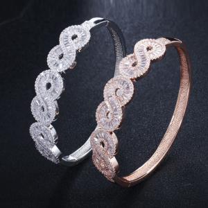Fashion Bangle cuff Gold Filled AAAAA Cz stone Party Bracelets Bangles for women bridal Bracelet Jewelry