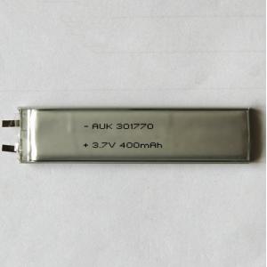 Custom Small LiPo Battery 3.7V 400mAh 301770 LiPo Cell 3mm Thick