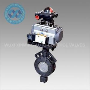 China Pneumatic Actuator  Metal Hard Sealed Stainless Steel Butterfly Valve supplier