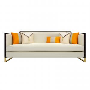 Lobby Furniture solid wood sofa with Cotton linen Upholstered Sofa in 2+3 seat of Villa furniture