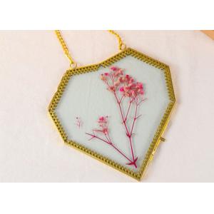 Glass love heart shape gold lace copper girls gift photo frame dried flower clip plant specimen clip wholesale