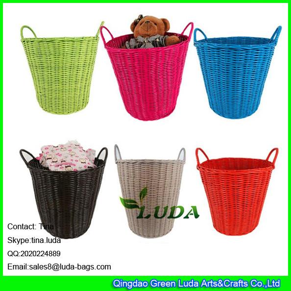 LDKZ-033 Various candy color storage basket pp tute woven home straw laundry