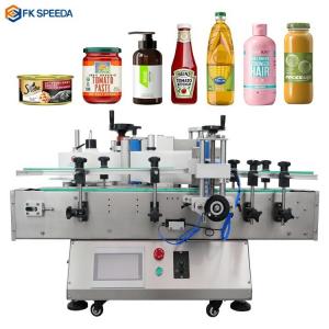 China 30 pcs/min Labeling Capacity FK-605 Automatic Plastic Food Cans Label Pasting Machine supplier