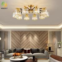 China Customize American Style Copper Crystal Shade Dining Room Pendant Light on sale