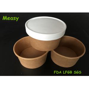 China Insulated 8oz Kraft Thick Paper Soup Bowl With Non vented Paper Lid supplier