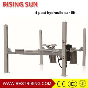 China Runway type 4 post 220V pneumatic car lift for wheel alignment supplier